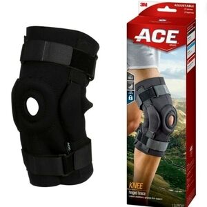 ACE Brand Hinged Knee Brace, Adjustable OSFM, Black